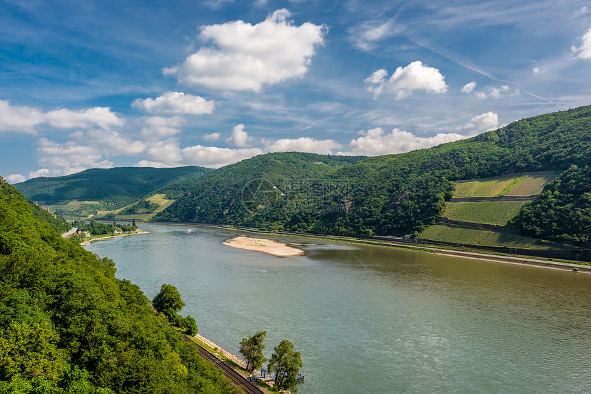 德国莱茵河谷的葡萄园德国莱茵河谷莱茵峡谷的葡萄园图片