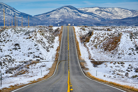 季节变化,次雪沿公路科罗拉多州,美国图片