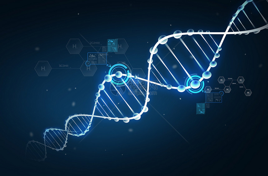 科学,化学,生物学,研究医学DNA分子化学结构与氢化学公式黑暗背景下氢公式的DNA分子结构图片