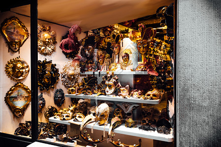 威尼斯商店橱窗带具主权背景图片