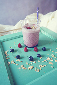 健康早餐,冰沙,水果谷物背景图片