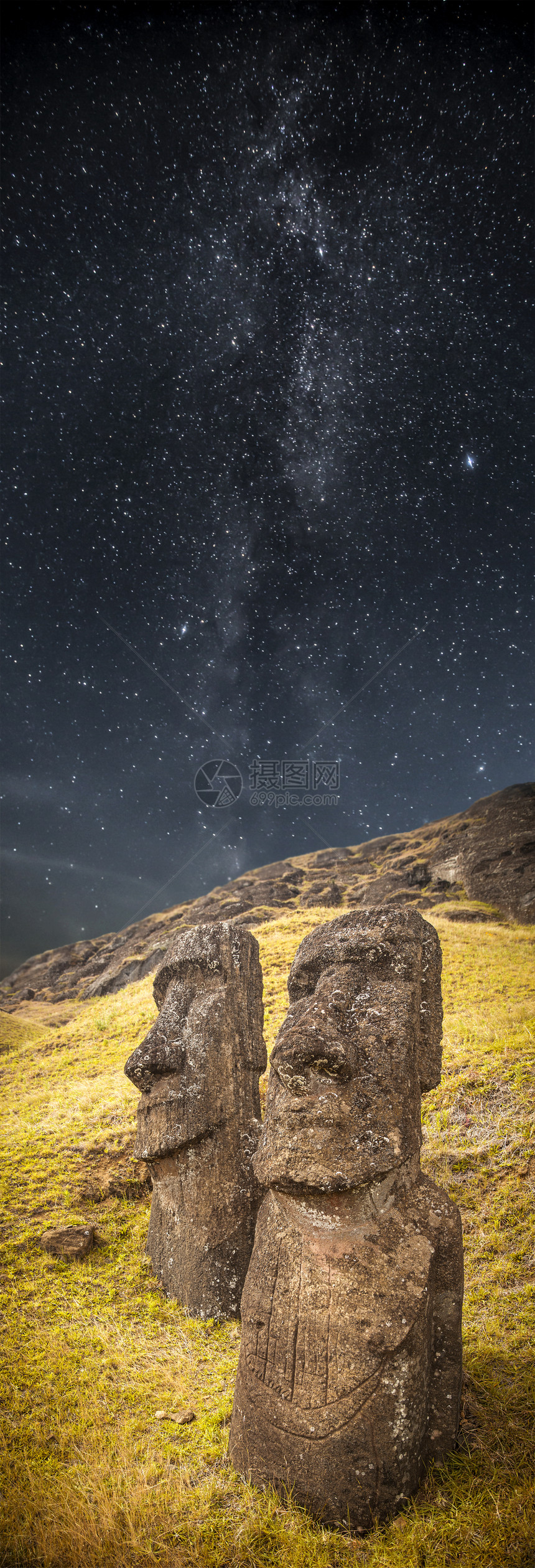 银河系莫伊斯阿胡汤加里基复活节岛,智利图片