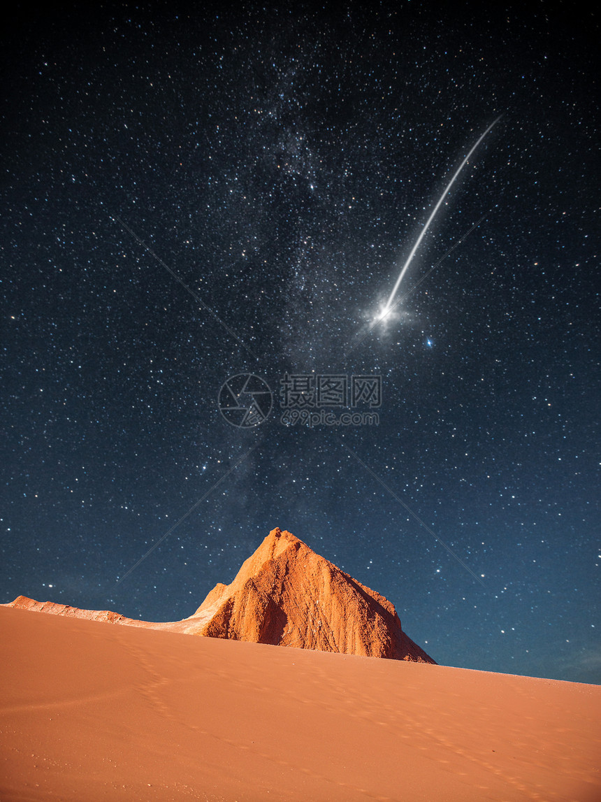 坠落的星星智利阿塔卡马沙漠的月亮谷图片