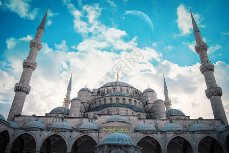 土耳其伊斯坦布尔的蓝色清真寺苏丹卡米图片