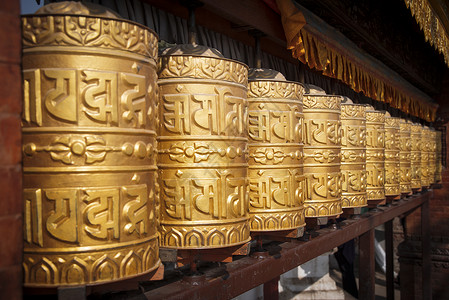 祈祷轮加德满都,尼泊尔高清图片
