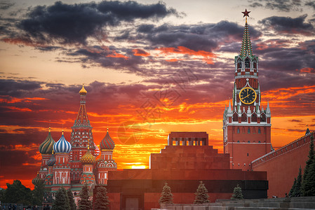 红色广场俄罗斯的主要象征莫斯科红色广场背景图片