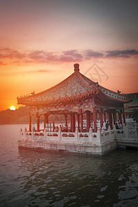 中国北京紫禁城西北的皇家花园北海公园图片