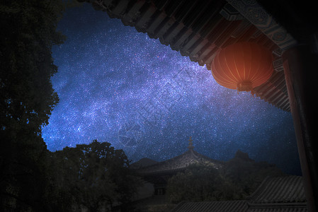 少林中国中部的座佛教寺院位于山上天体摄影,夜空少林座佛教寺院图片