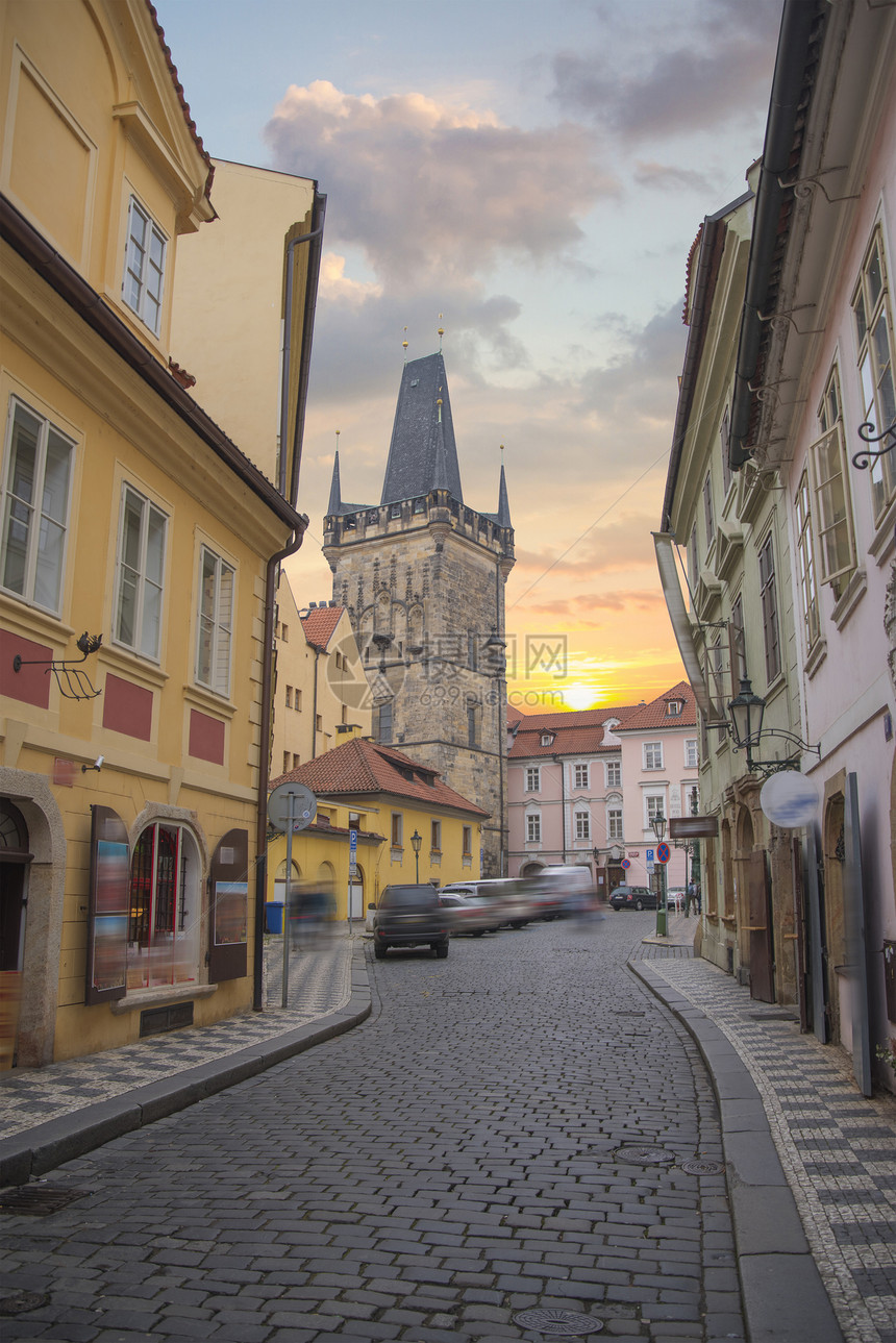 布拉格美丽的老街捷克共国图片