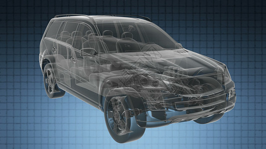 透明汽车可见发动机齿轮传动透明汽车背景图片