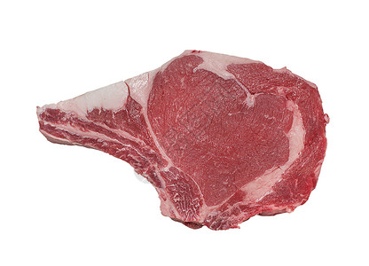 生鲜肉肋眼牛排分离白色背景上图片