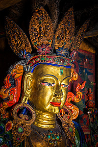 弥勒佛像修道院thikseyGompa拉达克,查谟克什米尔,弥勒佛像图片