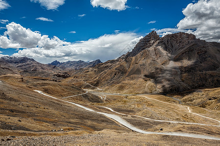 著名的马纳利莱赫高原公路拉达克喜马拉雅山拉达克,查谟克什米尔,喜马拉雅山脉的马纳利莱赫路海拔高度高清图片素材