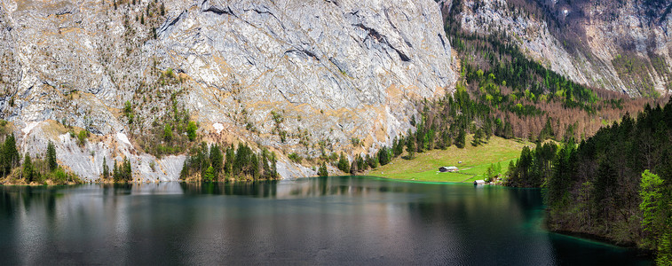 德国阿尔卑斯山上奥伯湖的全景巴伐利亚,德国奥伯湖巴伐利亚,德国图片