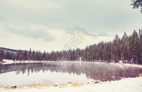 冬季的宁静湖图片