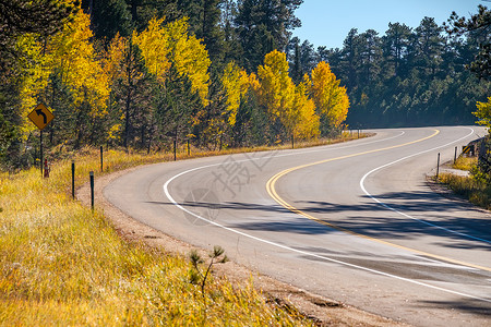 季节秋天冬天美国科罗拉多州的高速公路自然的高清图片素材