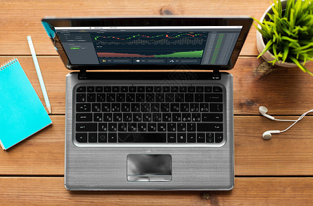 加密货币,商业技术笔记本电脑与图表屏幕上屏幕上带加密货币的笔记本电脑图片