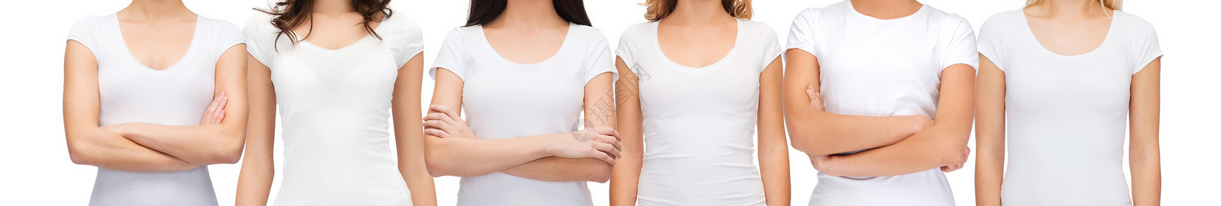 服装与女结群穿着空白白色T恤的女群穿着空白白色T恤的女人图片