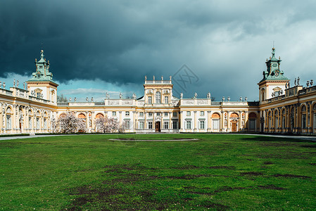 华沙威拉诺的古老宫殿,公园建筑高清图片