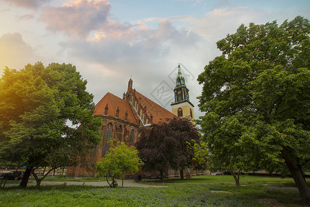 亚历克斯柏林的老玛丽教堂德国欧洲背景