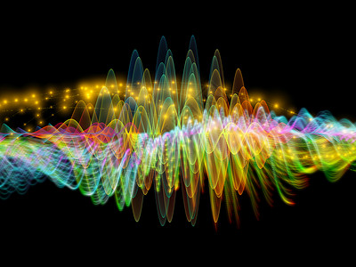 波函数序列彩色正弦振动光分形元素声均衡器音乐谱量子概率等方的背景背景