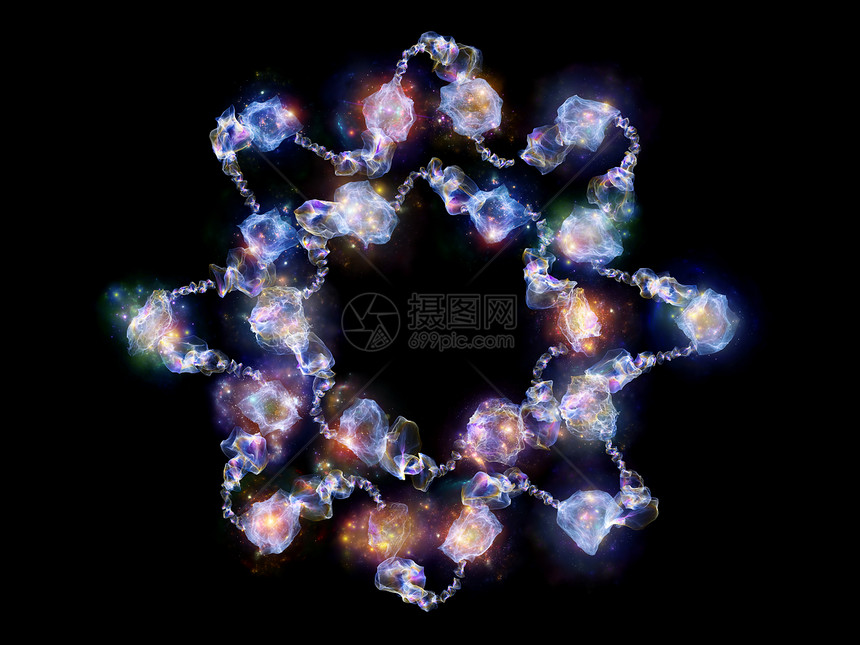 火星女孩系列的珠宝艺术背景由五颜六色的机形式灯光制成,用于珠宝美容艺术科学魔法想象力等项目图片