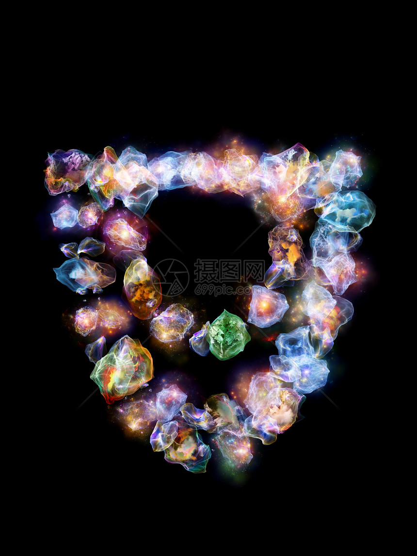 火星女孩系列的珠宝以珠宝美艺术科学魔法想象力为,由五颜六色的机形式灯光成的艺术抽象图片
