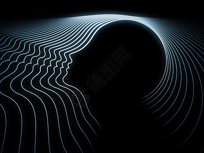 灵魂系列的几何关于教育科学技术平的人头轮廓线的安排背景图片