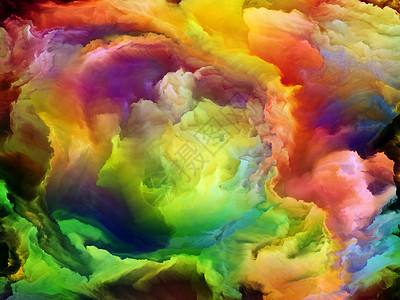 彩色纹理系列由数字绘画分形云成的艺术抽象,动态背景维度背景图片