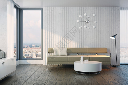 现代客厅,三维渲染图片
