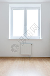 窗户的白色空房间背景图片