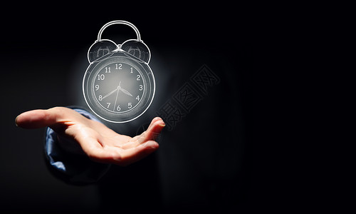 时间流逝商人的手时钟手表符号图片