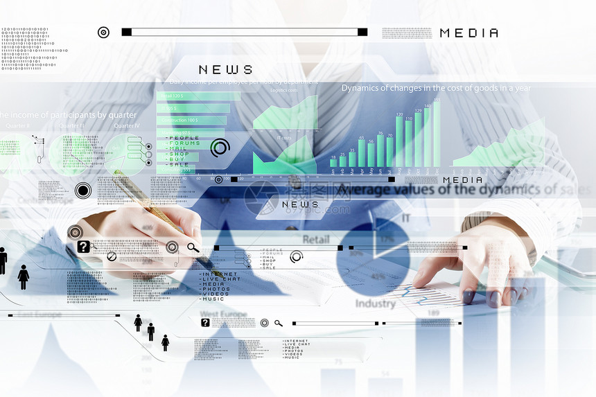 财务分析预测商人用钢笔数字商业信息笔手写图片