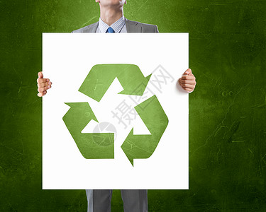 绿色生态标志商人展示与绿色回收图片