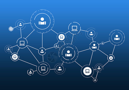 社交媒体传播用社交网络传播蓝色背景背景图片