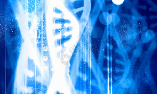DNA分子背景DNA分子的数字高科技背景图片