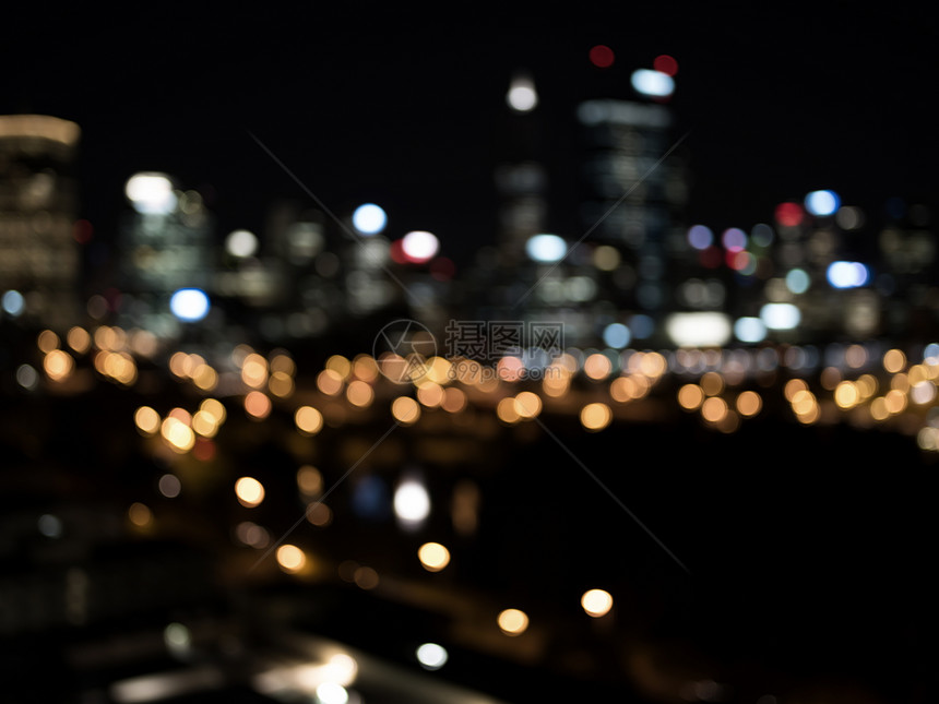 夜城生活模糊的波克灯的夜晚大城市图片