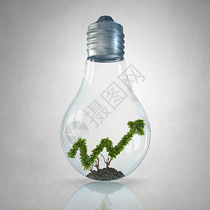 绿色生长图绿色植物形状像璃灯泡内背景图片