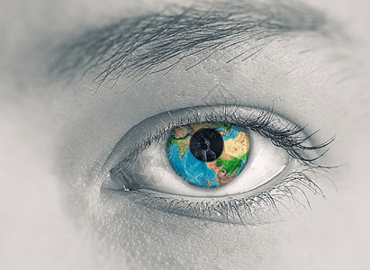与地球行星的眼睛女眼睛与地球行星这幅图像的元素由美国宇航局提供的图片