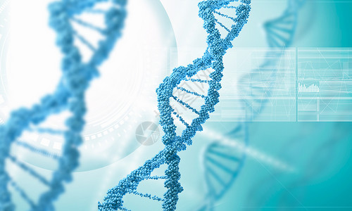 基因遗传DNA分子蓝色背景下DNA分子的生物化学背景