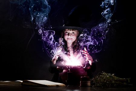 万节女巫小万节女巫阅读魔法的锅背景图片