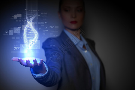 DNA链DNA科学背景与商业人士的背景图片