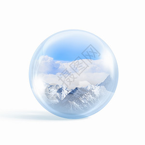 雪山里个璃球个璃透明的球,雪山图片