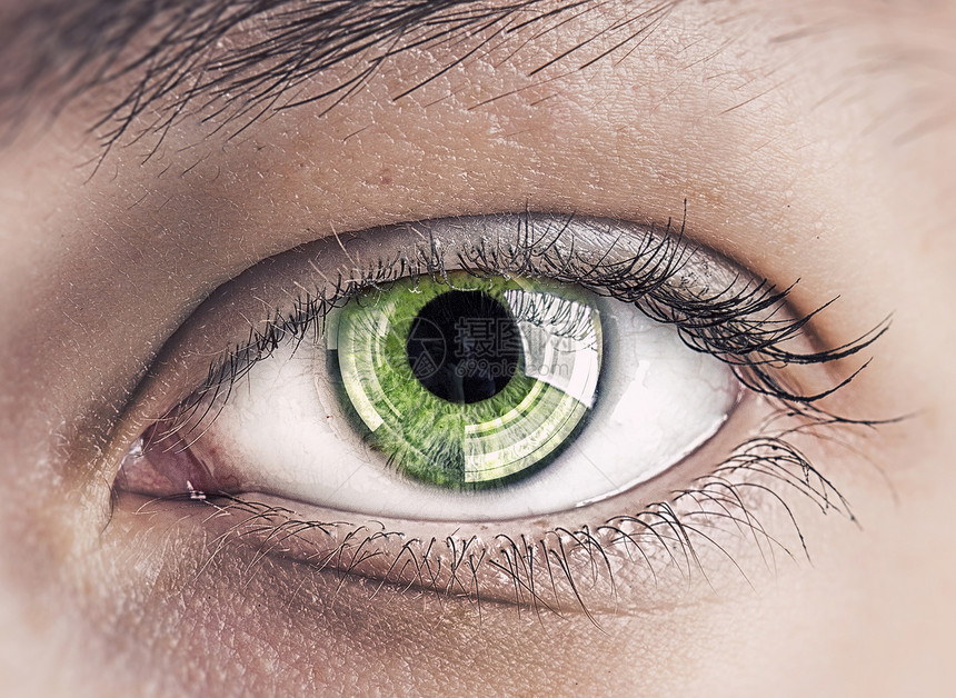 女人的眼睛特写女清澈的绿色眼睛图片