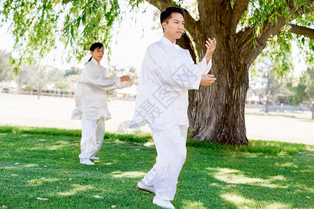 人们公园练泰拳人们夏天公园练太极拳图片