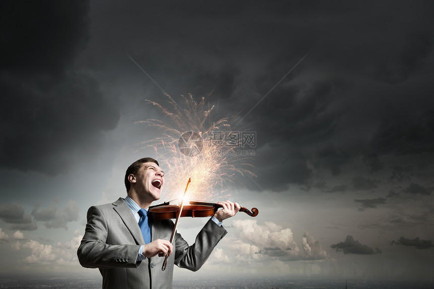 小提琴手轻的情感商人演奏激情小提琴乐器图片
