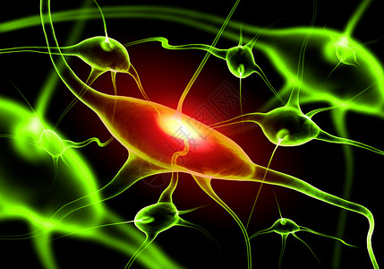 树突细胞神经细胞的插图彩色背景上用光效应说明神经细胞背景