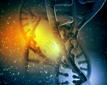 夜明前的琉璃色DNA分子DNA分子位于彩色背景的前抽象拼贴设计图片