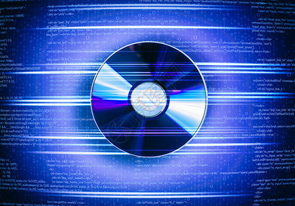 光盘个CD光盘蓝色数字背景高清图片