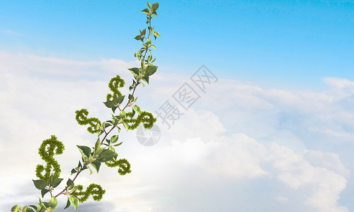 增加你的收入货币收入与绿色萌芽成长图片